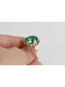 Emerald Or jaune 8 carats Anneau Vintage vrc035x-em Art Deco Bijoux de l’URSS, style russe
